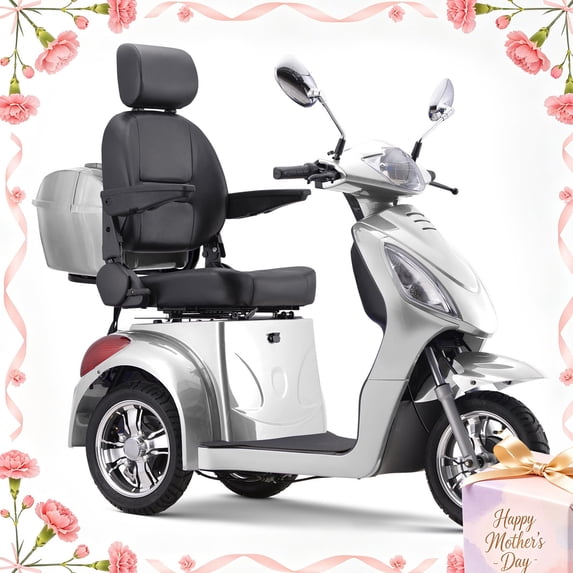 QEASET 3 Wheels Mobility Scooter For Seniors, Adults, Handicapped, Mother's Day Gift