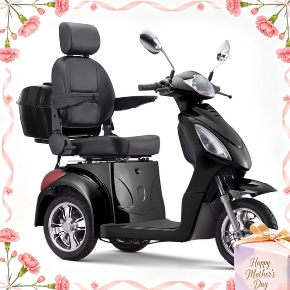 QEASET 3 Wheels Mobility Scooter For Seniors, Adults, Handicapped, Mother's Day Gift