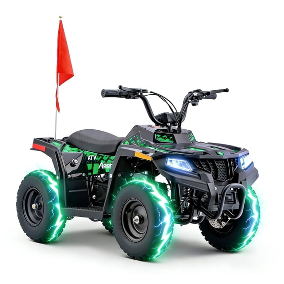 Arshin 36V Electric 4-Wheeler ATV - Twist-Grip Variable-Speed Acceleration Control, Hand-Operated Disc Brake,Age 13+