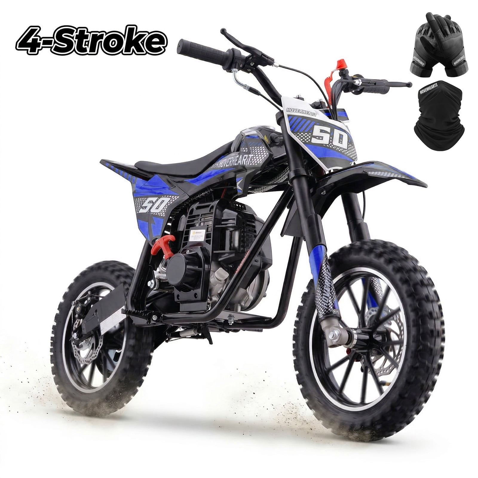 QEASET 39cc Gas mini Bike - Mini Motorcycles for Young Riders, Gas Powered Mini Bike with Safety Kill Switch, Tubeless Tires, Easy Pull Start, and EPA Approved (BLUE)