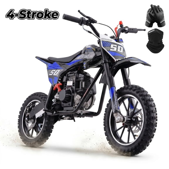 QEASET 39cc Gas mini Bike - Mini Motorcycles for Young Riders, Gas Powered Mini Bike with Safety Kill Switch,4-Stroke , Tubeless Tires, Easy Pull Start, and EPA Approved (BLUE)