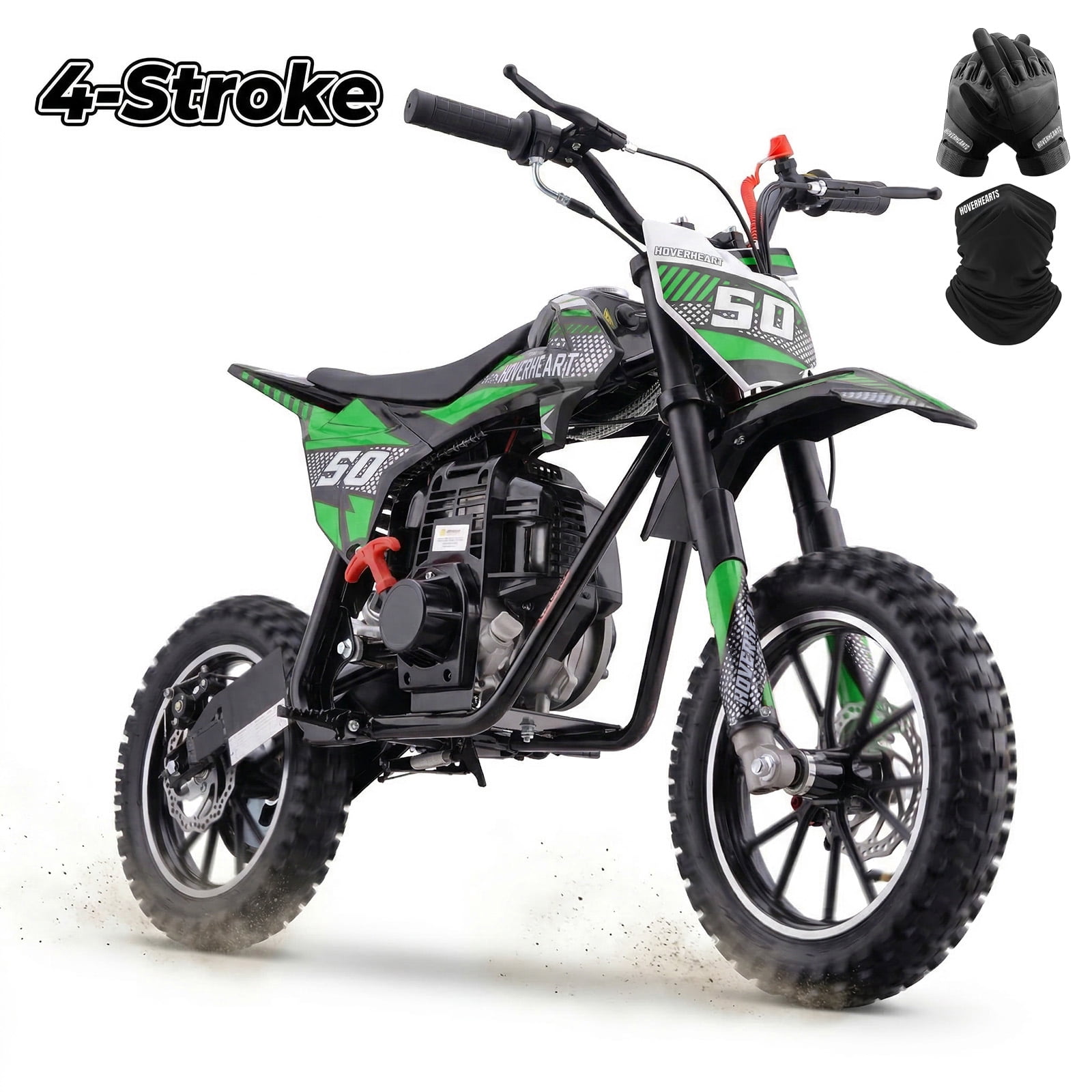 QEASET 39cc Gas mini Bike - Mini Motorcycles for Young Riders, Gas Powered Mini Bike with Safety Kill Switch, Tubeless Tires, Easy Pull Start, and EPA Approved (GREEN)