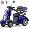 thumbnail image 1 of Arshin 400lbs Heavy Duty Mobility Scooters for Seniors,All Terrain 500W Electric Powered Wheelchair Device for Travel,Handicap Scooter,Bariatric Mobility Scooter(Blue), 1 of 10