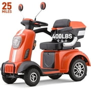 Arshin 4 Wheel Mobility Scooters for Seniors,500W Upgrade Electric Medical Scooter,Heavy Duty 400lbs Capacity for Travel,Adults,Elderly,No Assembly Required(Blue)