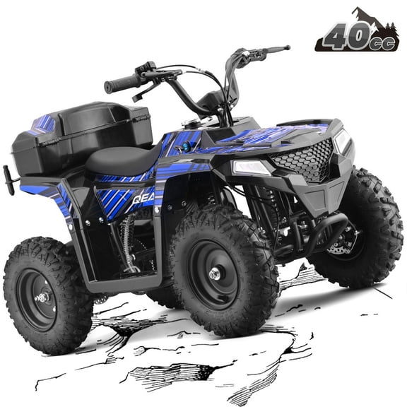 QEASET 40 cc Trail Blazer Ride-On Buggy – Dual-Speed Off-Roader, Key-Lock Safe, 10-15.5mph, Blue