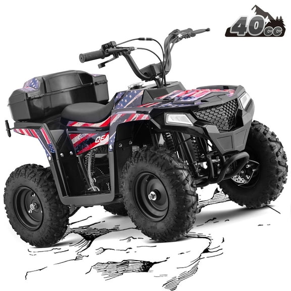 QEASET 40 cc Trail Blazer Ride-On Buggy – Dual-Speed Off-Roader, Key-Lock Safe, 10-15.5mph, Green Camo