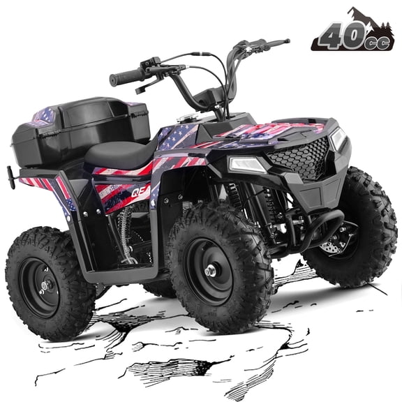 QEASET 40 cc Trail Blazer Ride-On Buggy – Dual-Speed Off-Roader, Key-Lock Safe, 10-15 mph, Green Camo