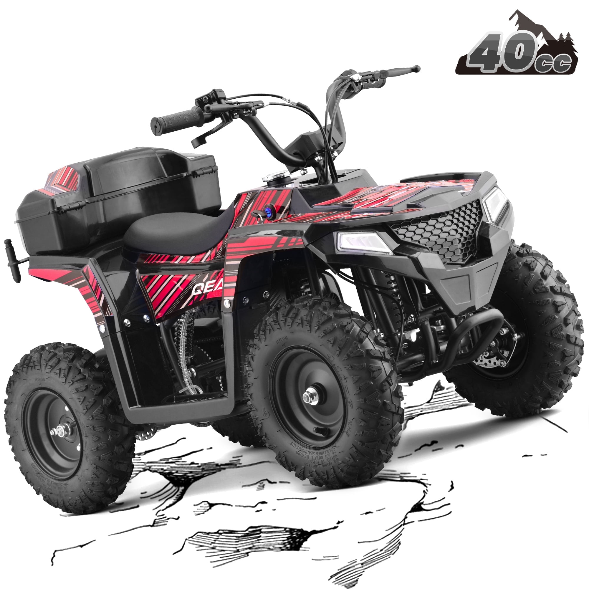 Walmart Deal of Walmart Black Friday Deals 2025 QEASET 40 cc Trail Blazer Ride-On Buggy – Dual-Speed Off-Roader, Key-Lock Safe, 10-15.5mph, Red