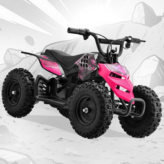 QEASET Dino-Camo 500W Outdoor Ride-On – 9mph Speed, Dual 12V Power, 120lb Capacity,Pink