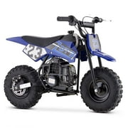 Arshin 50cc 2-Stroke Gas Dirt Bike for Kids,20 MPH Mini Pit Bike with Off-Road Tires & Disc Brakes,Soft Spring Seat,160 Lbs Max Load(Blue)