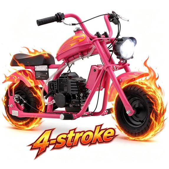 Arshin 40cc Gas Dirt Bike,20 MPH Mini Pit Bike with Off-Road Tires & Disc Brakes,Soft Spring Seat,160 Lbs Max Load,4-stroke(Pink)
