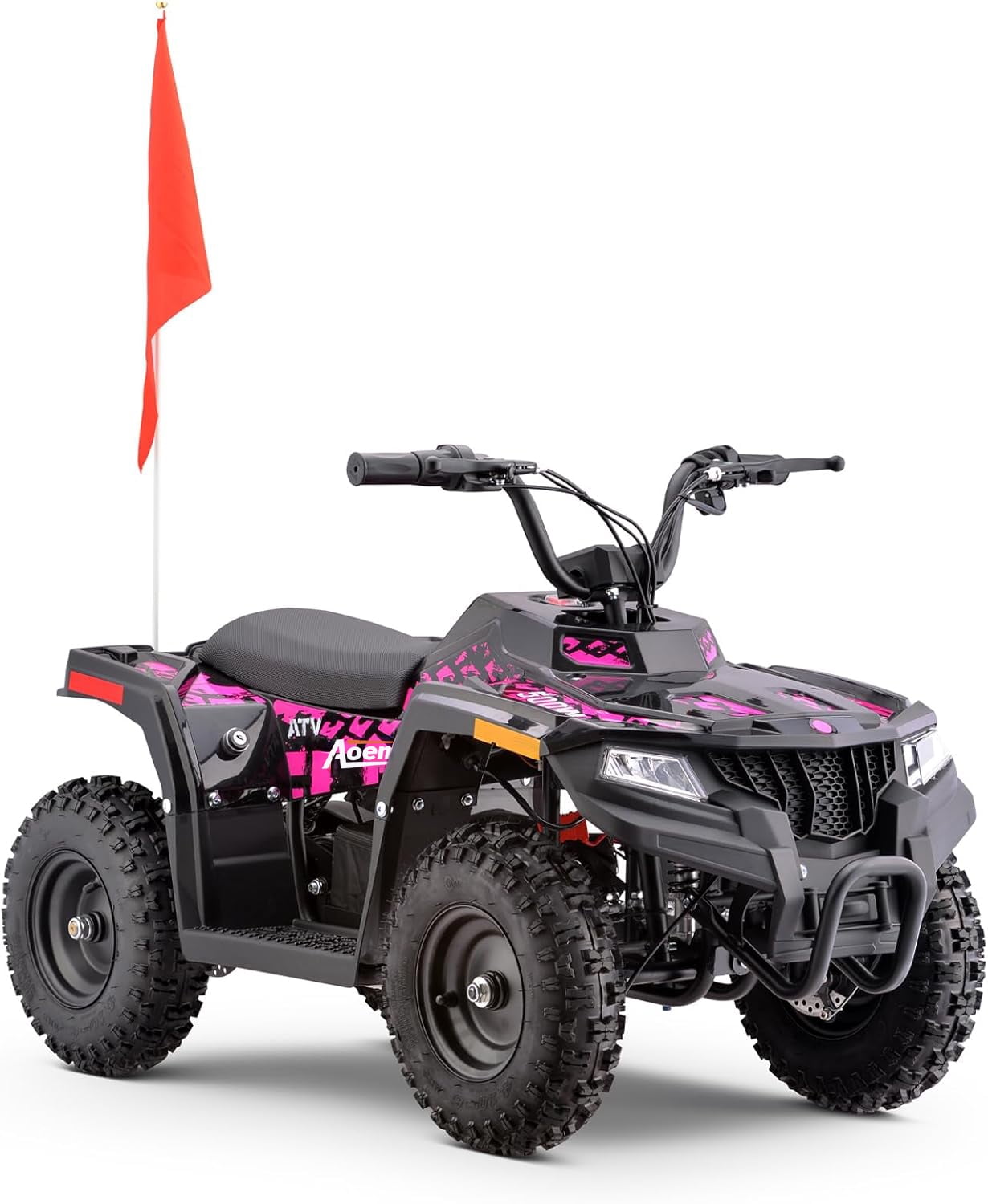 Arshin Electric Atv for Kids,36V Kids Dirt Quad Bike with 500W Motor,Long Range 8-10 Miles 4 Wheeler for Adults,Adult Atv with Dual Suspensions for Boys Girls Off-Road and Race(Pink)