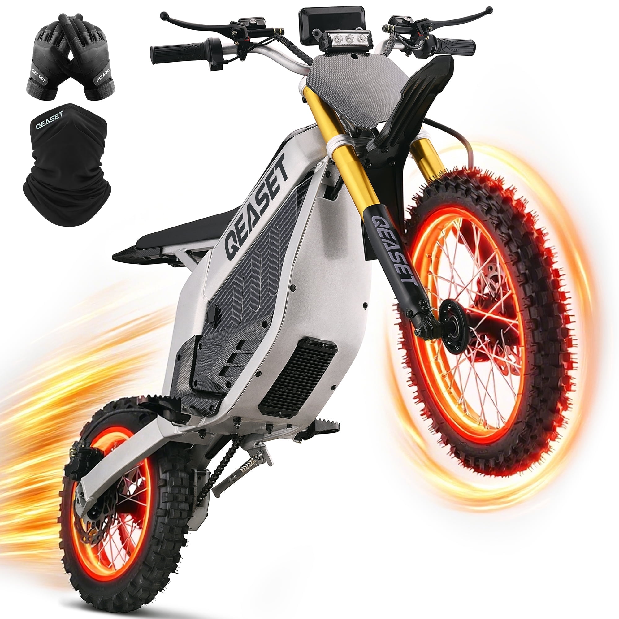 QEASET Electric Dirt Bike, 3000W (Peak Power) 48V, All Terrain Motorized Dirt Bikes, Cool Gifts, Black