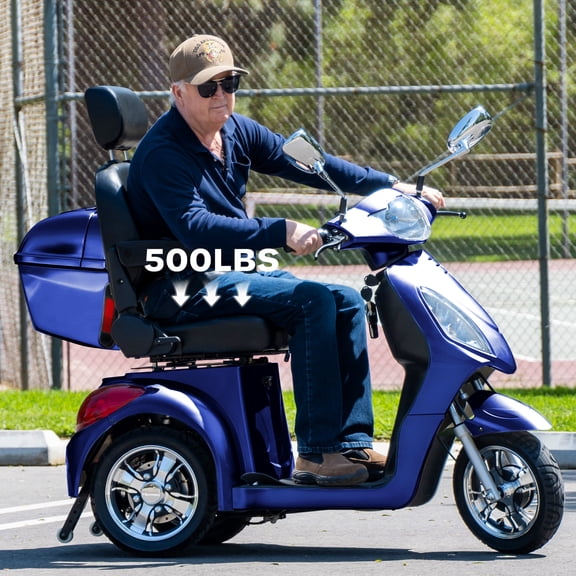 Upgraded Heavy Duty Mobility Scooter for Adults & Seniors - 500 lb Capacity,31-Mile Range,800W Motor for Travel & Outdoors by Arshin,Folds for Storage(Blue)