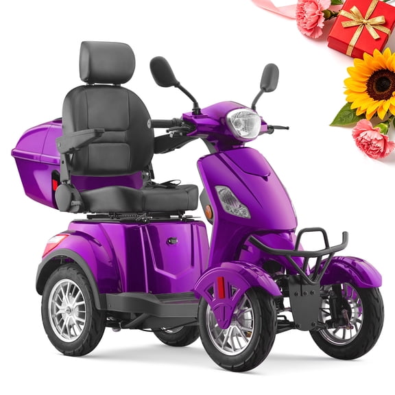 QEASET Heavy Duty 4-Wheel Mobility Scooters,800W All Terrain Electric Recreational Scooter,31 Miles Long Travel Range