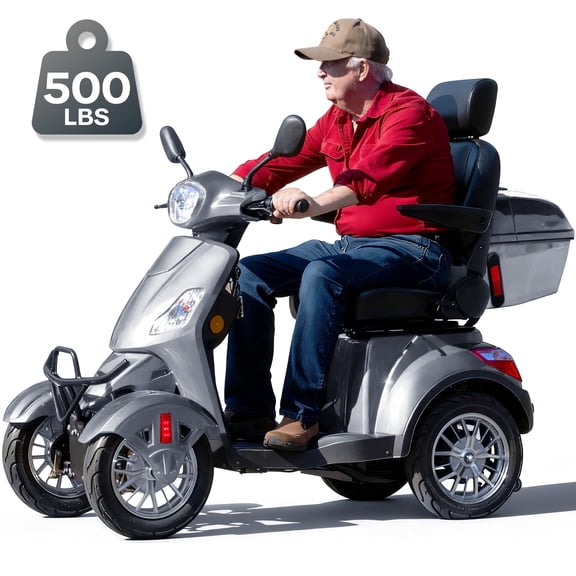 Arshin Heavy Duty 4 Wheel Mobility Scooters for Seniors & Adults 500lbs Capacity,800W All Terrain Electric Recreational Scooter