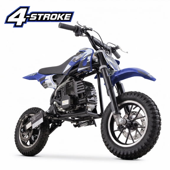 QEASET Mini Bike, 39CC 4-Stroke Mini Bikes for Tween, Gas Powered Mini Dirt Bike, Off-Road, Up to 18 Mph, Weight Support Up to 165 LBS, BLUE