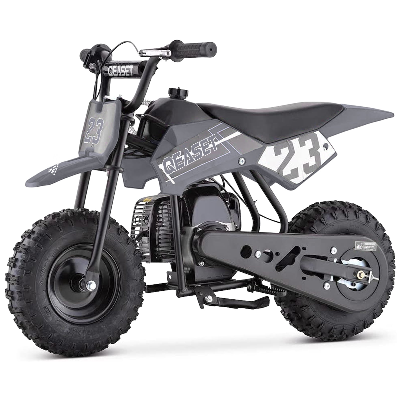 QEASET Mini Off-Road Dirt Bike, 49 CC 2-Stroke Gas Bike with Off-Rode Tire, Suspensions, Disc Brakes, Max Load 160Lbs, Max Speed 18Mph, Blac