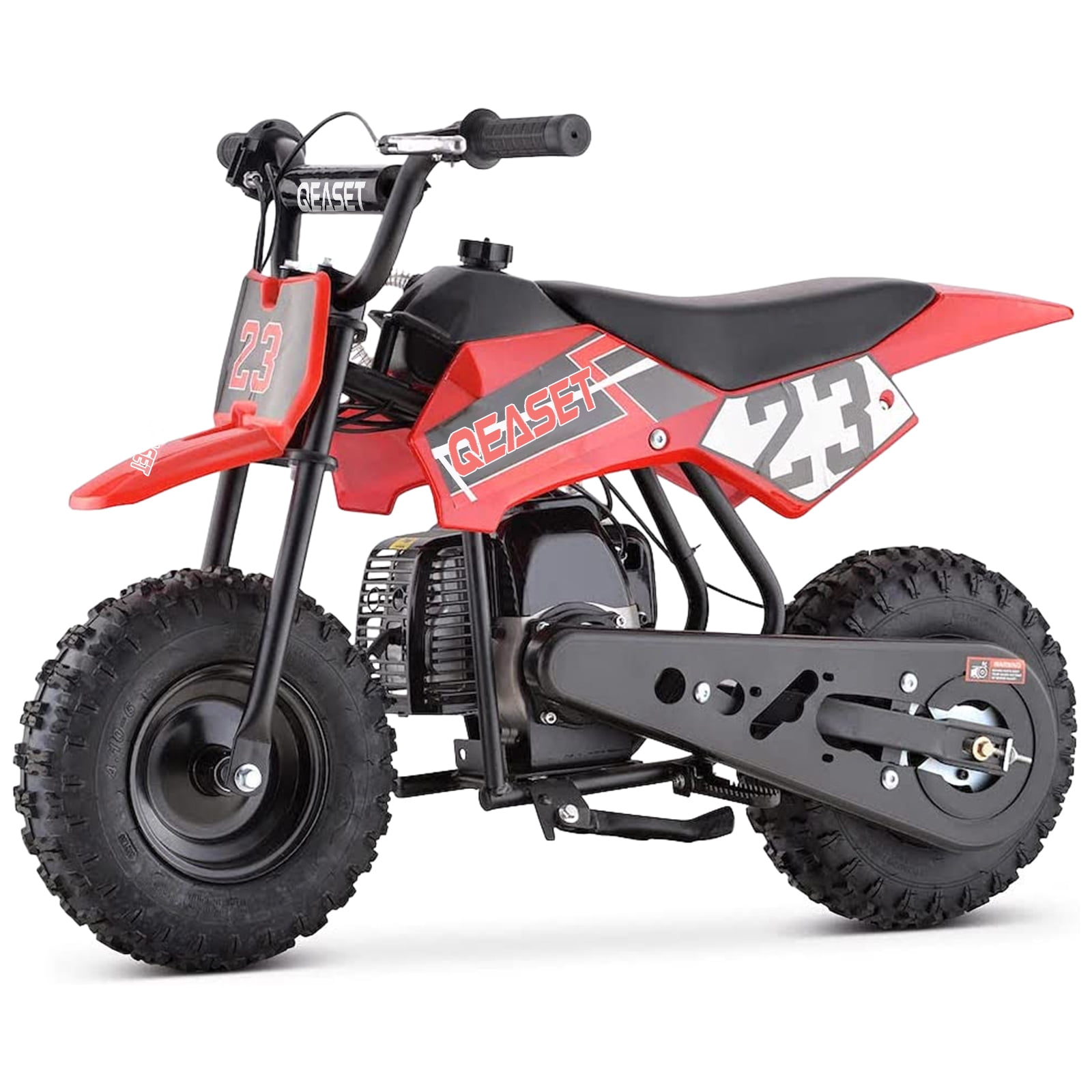 QEASET Mini Off-Road Dirt Bike, 49 CC 2-Stroke Gas Bike with Off-Rode Tire, Suspensions, Disc Brakes, Max Load 160Lbs, Max Speed 18Mph, Red
