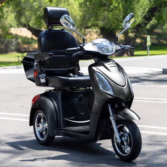 New & Improved 3-Wheel Mobility Scooter for Adults & Seniors - 500 lb Heavy Duty Capacity,31-Mile Range,800W Power for Outdoor Use by Arshin,All-Day Riding,Easy to Use(Black)