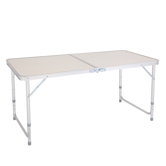 QEEK Folding Tables, Home Use Aluminum Alloy Folding Table, Portable Foldable Table for Parties, Backyard Events, White, 47.24"L x 23.62"W x 27.56"H