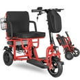 thumbnail image 1 of QEEKA 3-Wheel Foldable Mobility Scooter for Adults and Seniors, 300 lbs Capacity, Long-Range Lithium Battery, Lightweight with Basket,Red, 1 of 19