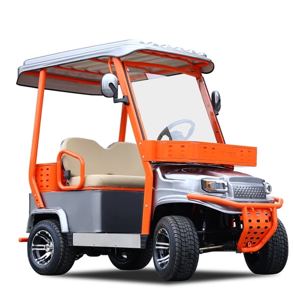 QEEKA 4-Wheel Electric Golf Cart,60V 1800W Electric Cart with Canopy,LED Lights,Bluetooth,Remote Control for Golf Courses,Resorts,Parks & Hotel Transportation
