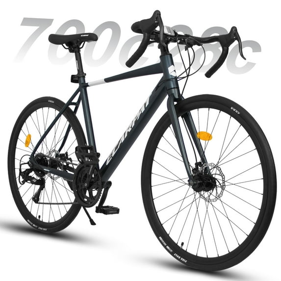 QEEKA A28320R 700C Road Bike, 16-Speed Outdoor Bike Disc Brakes, Light Weight Aluminum Frame,Racing Bike City Commuting Road Bicycle for Men Women,Dark Blue