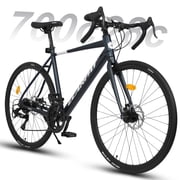 QEEKA A28320R 700C Road Bike, 16-Speed Outdoor Bike Disc Brakes, Light Weight Aluminum Frame,Racing Bike City Commuting Road Bicycle for Men Women,Dark Blue