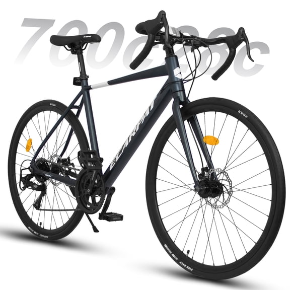 QEEKA A28320R 700C Road Bike, 16-Speed Outdoor Bike Disc Brakes, Light Weight Aluminum Frame,Racing Bike City Commuting Road Bicycle for Men Women,Dark Blue