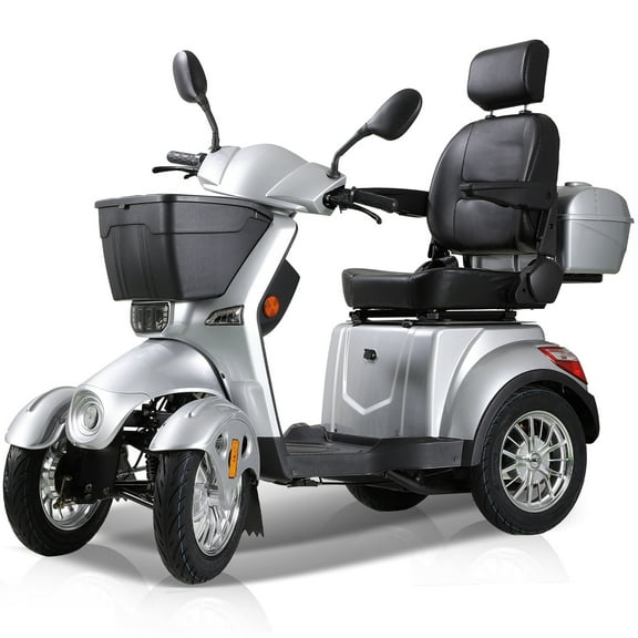 QEEKA All Terrain Mobility Scooter,500lbs Capacity - 800W,Handicap Scooter for Seniors & Adults,Silver
