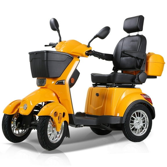 QEEKA All Terrain Mobility Scooter,500lbs Capacity - 800W,Handicap Scooter for Seniors & Adults,Yellow