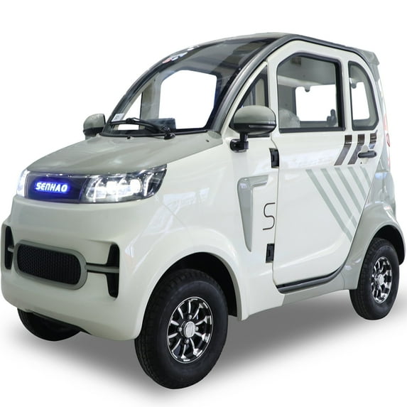 QEEKA Fully Enclosed Mobility Scooter - 4-Wheel 1500W,3 Passengers,All-Weather Protection,Suitable for Adults and Seniors,Gray