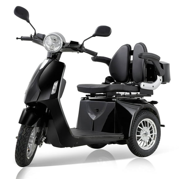 QeeKa 3-Wheel Mobility Scooter with 500 lb Limit, Black