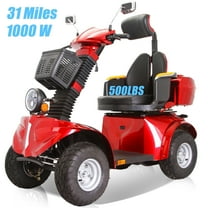 QEEKA Heavy Duty 4 Wheel Mobility Scooters,1000W All Terrain for Seniors & Adults,600 lbs Capacity,Red