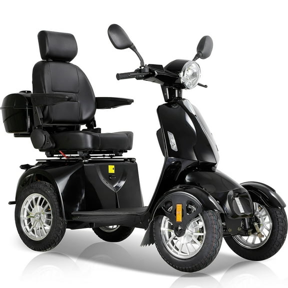 QEEKA Heavy-Duty All Terrain 4-Wheel Mobility Scooter, Black, 500 lb Limit