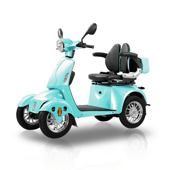 QEEKA Heavy-Duty 4-Wheel Mobility Scooter, 500 lb Limit, Green