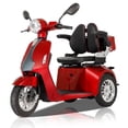 thumbnail image 1 of QeeKa Mobility Scooters Heavyweight 3-Wheel Mobility Scooter with Armrest & Battery, Red, 400 lb Limit, 1 of 14