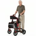 thumbnail image 1 of QEEKA Rollator Walker with Seat,350 lb Weight Capacity,18" Big Seat,8" All-Terrain Wheels,6-Level Adjustable Height,Lightweight Aluminum Frame Rollator Walkers for Seniors, 1 of 6