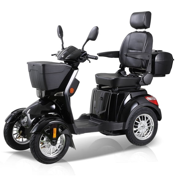 QEEKA All Terrain Mobility Scooter,Heavy-Duty 4 Wheel Mobility Scooters 500lbs Capacity -1000W,Handicap Scooters for Seniors & Adults Travel,Elderly,Remote Key,Black