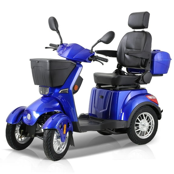 QEEKA All Terrain Mobility Scooter,500lbs Capacity - 800W,Handicap Scooter for Seniors & Adults,Blue