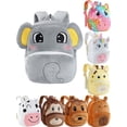 thumbnail image 1 of QEFJNO 10" Toddler Backpack Kids Animal Elephant Soft Plush Bag Mini Travel Bag for Girl Boy 2-5Y, 1 of 7