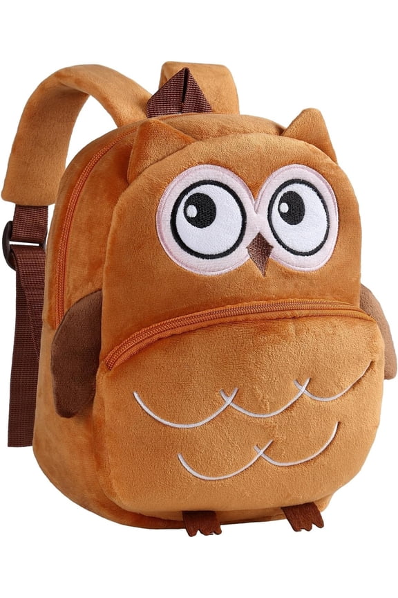 10" Toddler Backpack Kids Animal Owl Soft Plush Bag Mini Travel Bag for Girl Boy 2-5Y