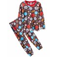 thumbnail image 1 of QEFJNO 2-8Y Kids Boys 100% Cotton Pajamas Set Toddler 2-Piece Long Sleeve Sleepwear Little Boys Soccer Ball Pjs, 1 of 9