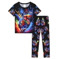 thumbnail image 1 of QEFJNO 3-12Y Kid Boys Dinosaur Pajamas Little Big Boys Sleepwear Short Sleeves and Pants 2 Pieces Summer Pjs Set, 1 of 11