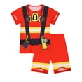 thumbnail image 1 of QEFJNO 3-12Y Kids Boys Pajamas Set 2 PCS Short Sleeve Top and Shorts Pants for Toddler Boys Construction Worker Pjs Summer, 1 of 5