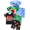 thumbnail image 1 of QEFJNO 3-12Y Kids Boys Pajamas Set 2 PCS Short Sleeve Top and Shorts Pants for Toddler Boys Fire Truck Pjs Summer, 1 of 8