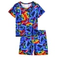 thumbnail image 1 of QEFJNO 3-12Y Kids Boys Pajamas Set 2 PCS Short Sleeve Top and Shorts Pants for Toddler Boys Gamer Pjs Summer, 1 of 8