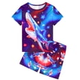 thumbnail image 1 of QEFJNO 3-12Y Kids Boys Pajamas Set 2 PCS Short Sleeve Top and Shorts Pants for Toddler Boys Shark Pjs Summer, 1 of 13