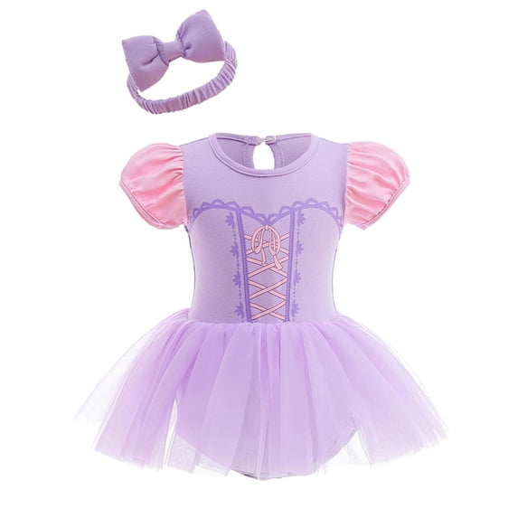 QEFJNO 3-18M Infant Baby Girls Princess Onesie Tutu Dress with Headband Halloween Christmas Party Dress Up Clothes